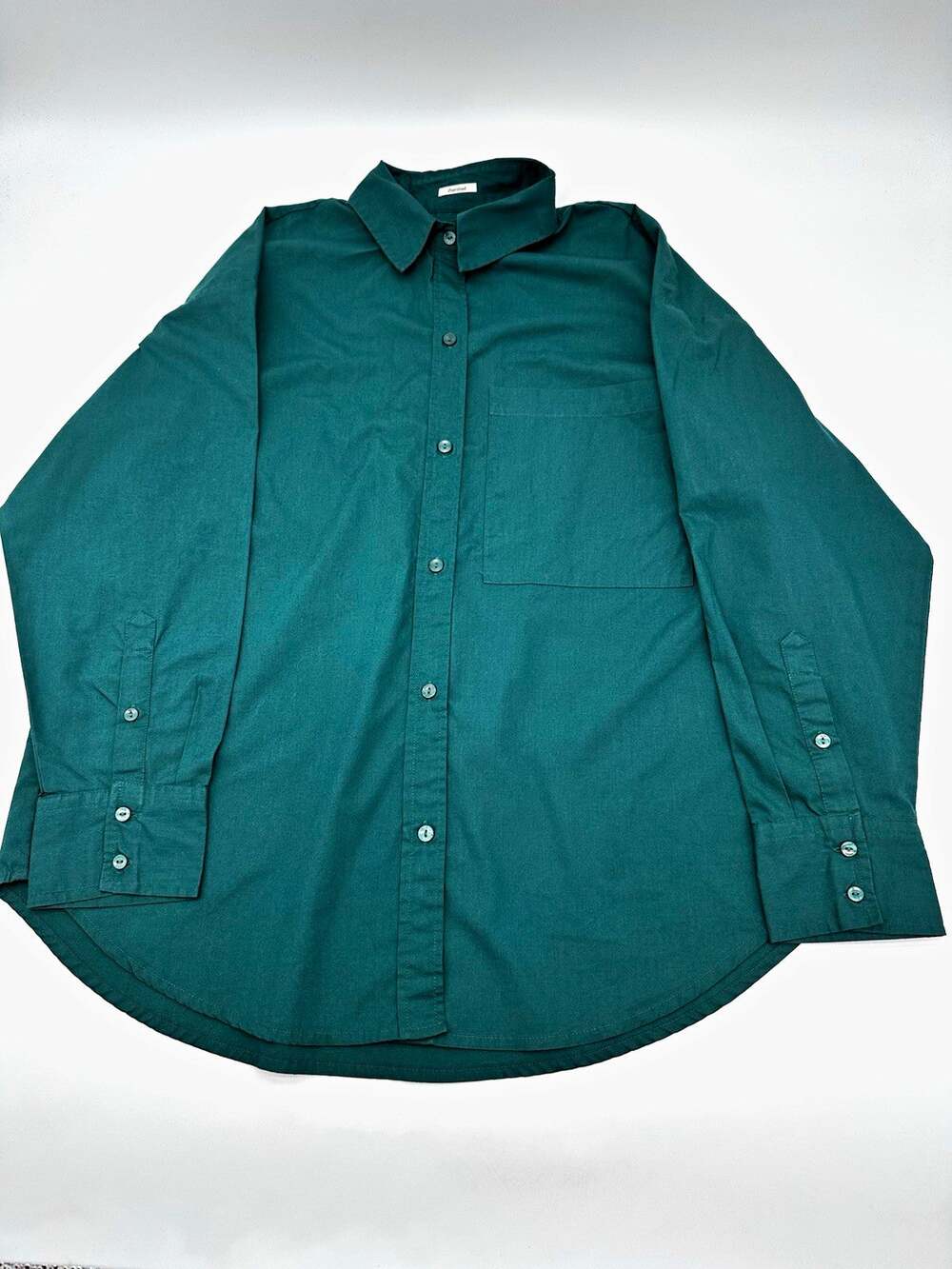 Abercrombie & Fitch Men’s M Oversized Green Long Sleeve Button Up Shirt Pocket